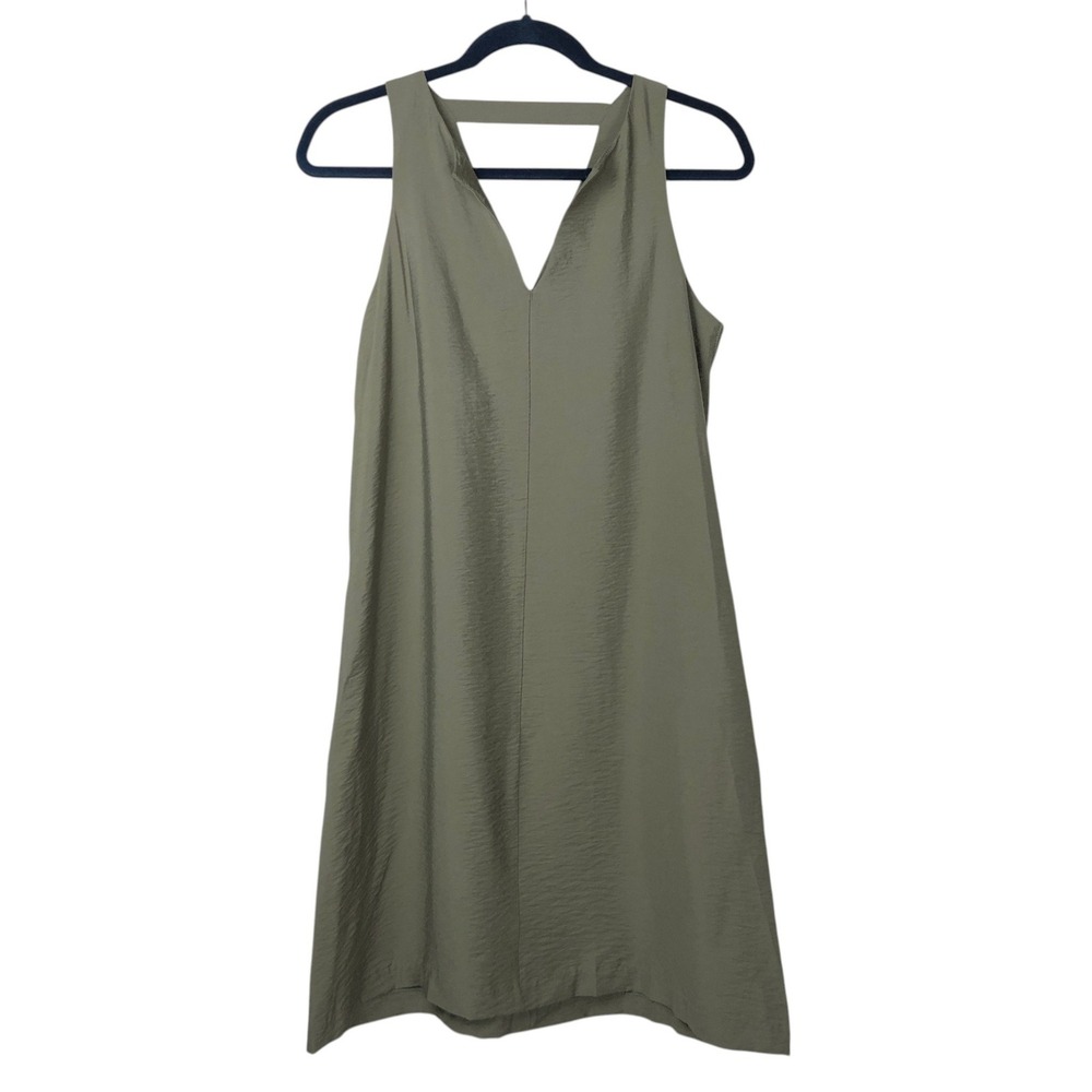 Banana Republic Womens Satin Sleeveless Shift Dress Size‎ S Green Work Office